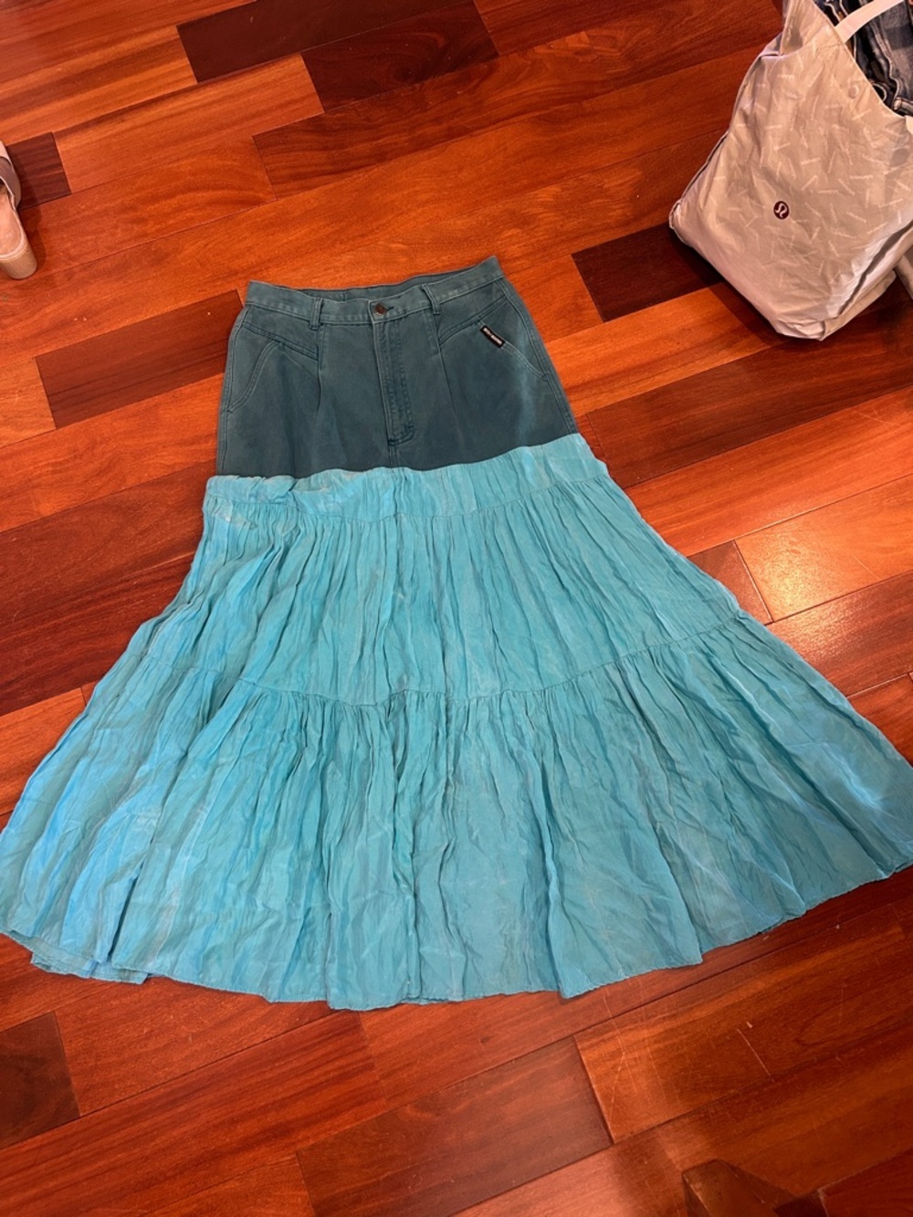 Vintage Rocky Mountain Button Down Denim Jean Skirt With Pockets